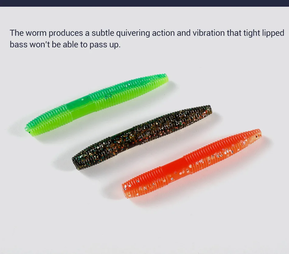 Noeby Stick Wurm 50mm 1,2g 6 stücke Silikon Wobbler Ned Rig Wacky Rig Spinner Köder Bass Finesse Hecht angeln Lockt – Detail 3