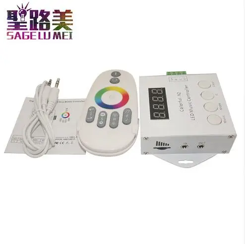 DC5V 12V 24V WS2812 WS2811 WS2813 6803 1903 IC Digital Addressable LED Strip Music Controller Pixels Colorful x1 x2 Controller