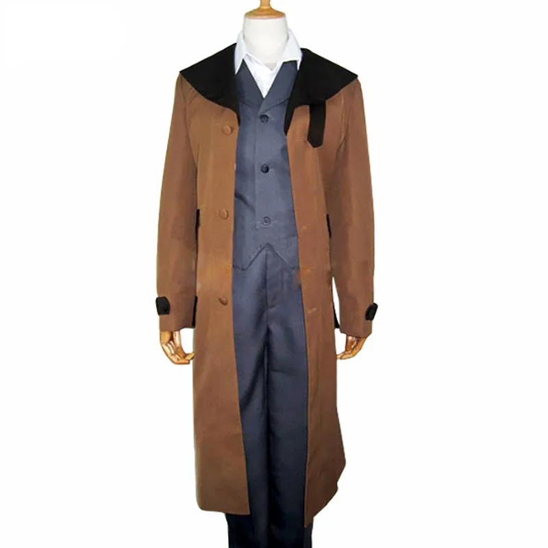 Anime Fullmetal Alchemist Edward Elric Brown Coat Shirt Pants Vest Cosplay Costume Customize Size