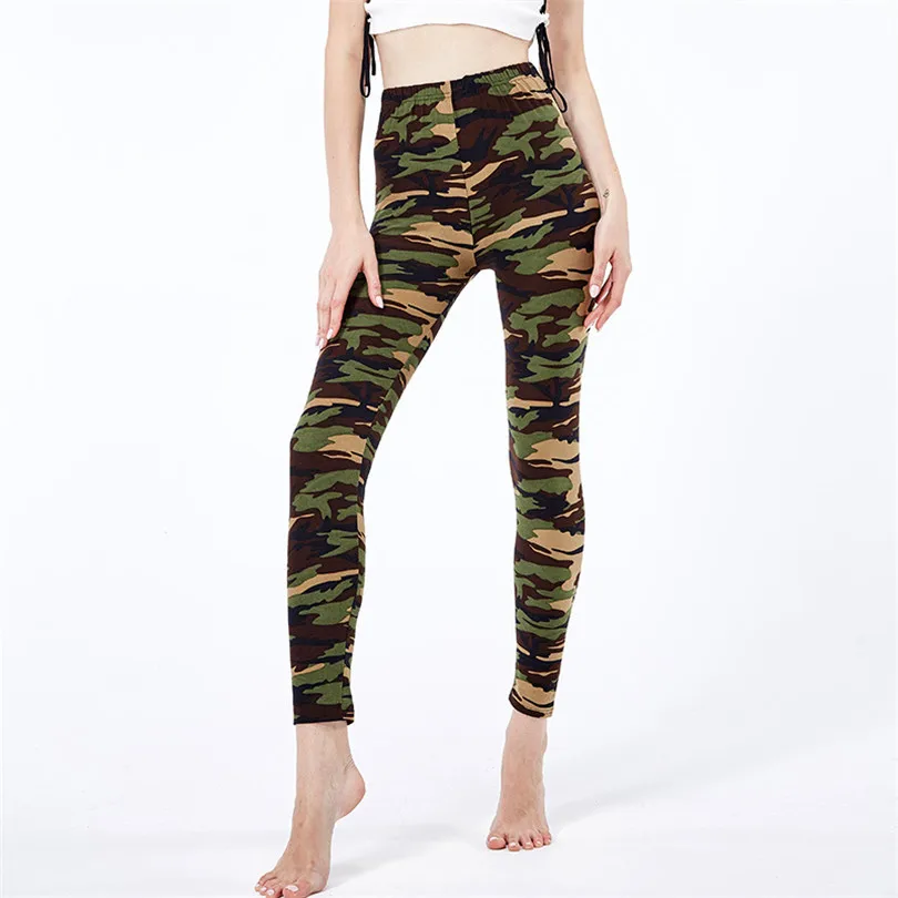 INDJXND-mallas de camuflaje para Mujer, Leggings ajustados de alta elasticidad, pantalones de entrenamiento de realce, para primavera y otoño