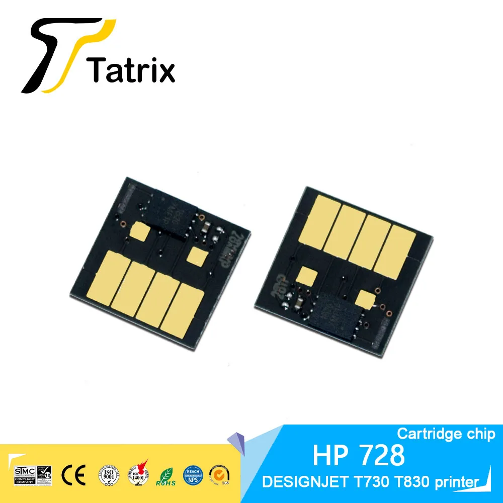 Tatrix For HP 728 hp728 Cartridge Chip HP728 Chip F9J68A F9J67A F9J66A F9J65A F9K17A For HP DesignJet T730 T830 Printer