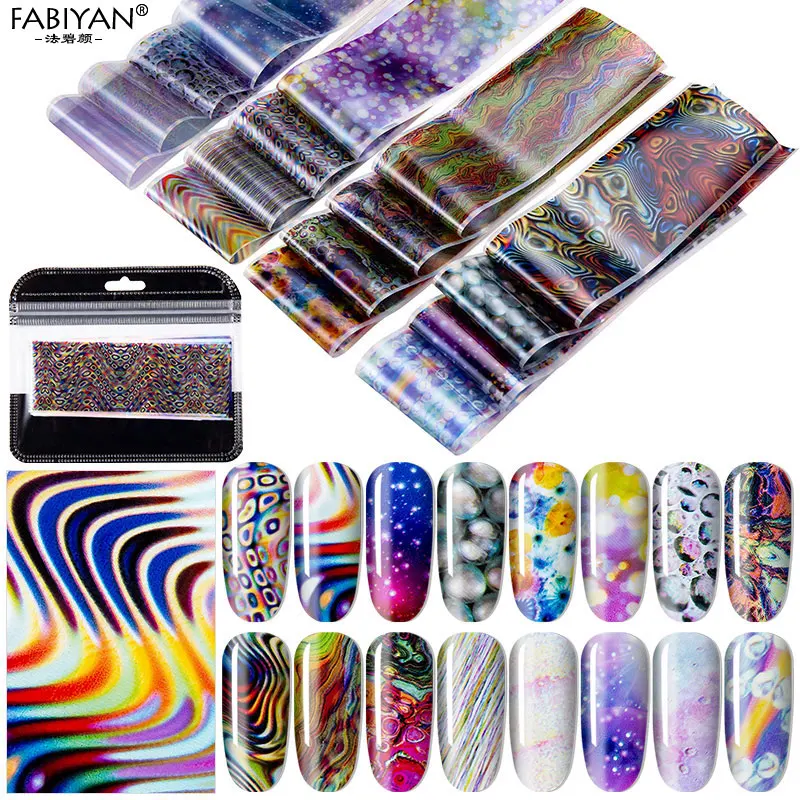 Leopard Print Nail Art Foil Colorful Transfer Paper Stickers Adhesive Wraps Decals DIY Design Manicure Decorations Set 4*20cm