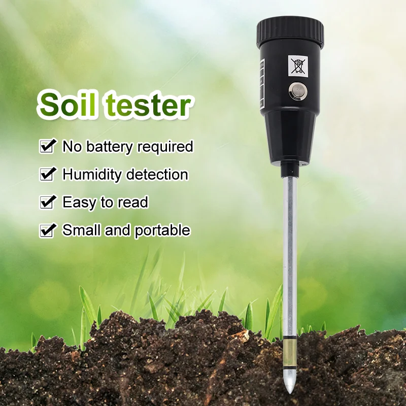 2 in 1 Soil pH Meter & Moisture Meter 295mm Long Soil pH Moisture Meter Tester Hydroponics Analyzer No Battery Needed