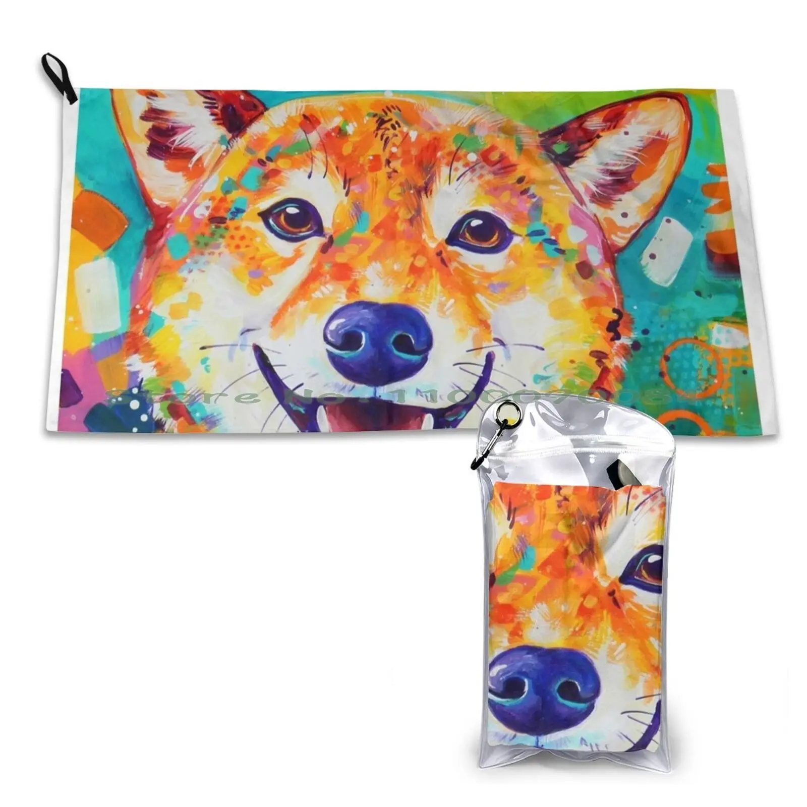 Happy Shiba Inu Quick Dry Towel Gym Sports Bath Portable Girls Cool Lotus Flower Womens Lotus Silk Lotus Silk Lotus Silk Lotus