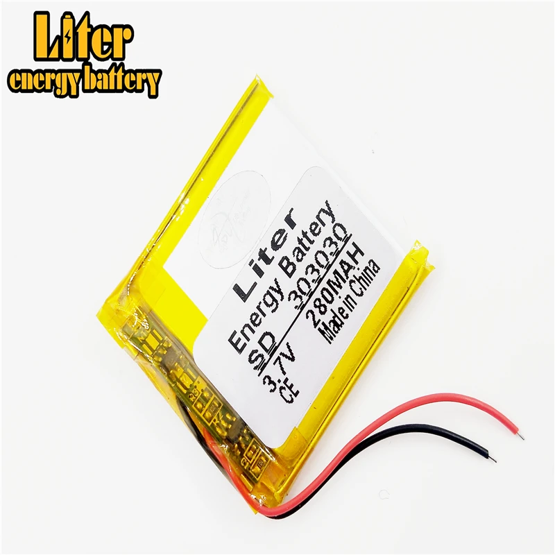 1.5MM 2pin connector Lithium Battery 303030 300mah Rechargeable lipo battery solar li ion polymer lithium battery with PCM