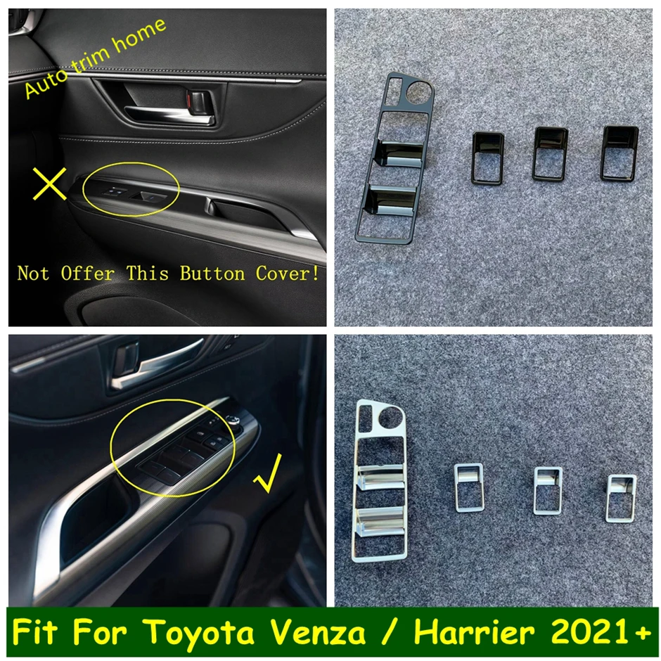 

Inner Door Window Glass Lift Control Switch Panel Cover Trim Fit For Toyota Venza / Harrier 2021 2022 2023 Auto Accessories