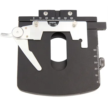 Double layer mechanical stage mobile platform for biological microscope with slide/specimen movable scale