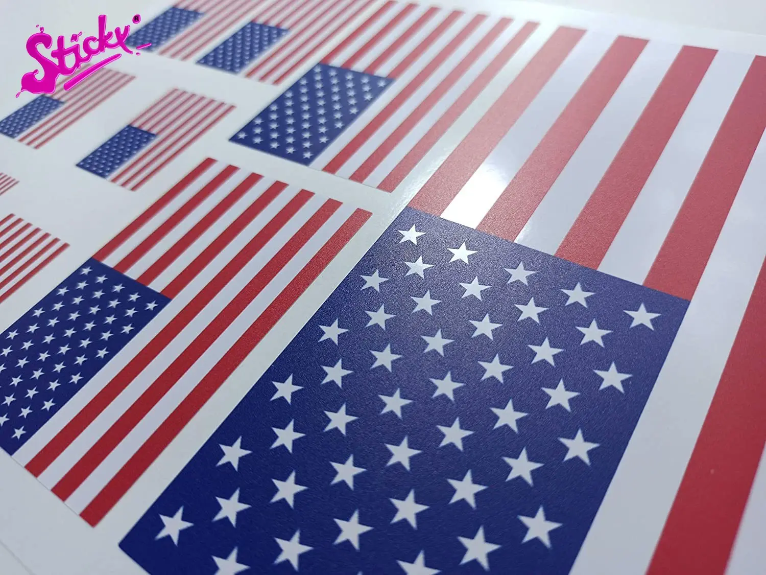 STICKY United States US Flags Badge Brand Car Sticker Decal Decor Motorcycle Dirt Bike Kemping Trunk Guitar Laptop