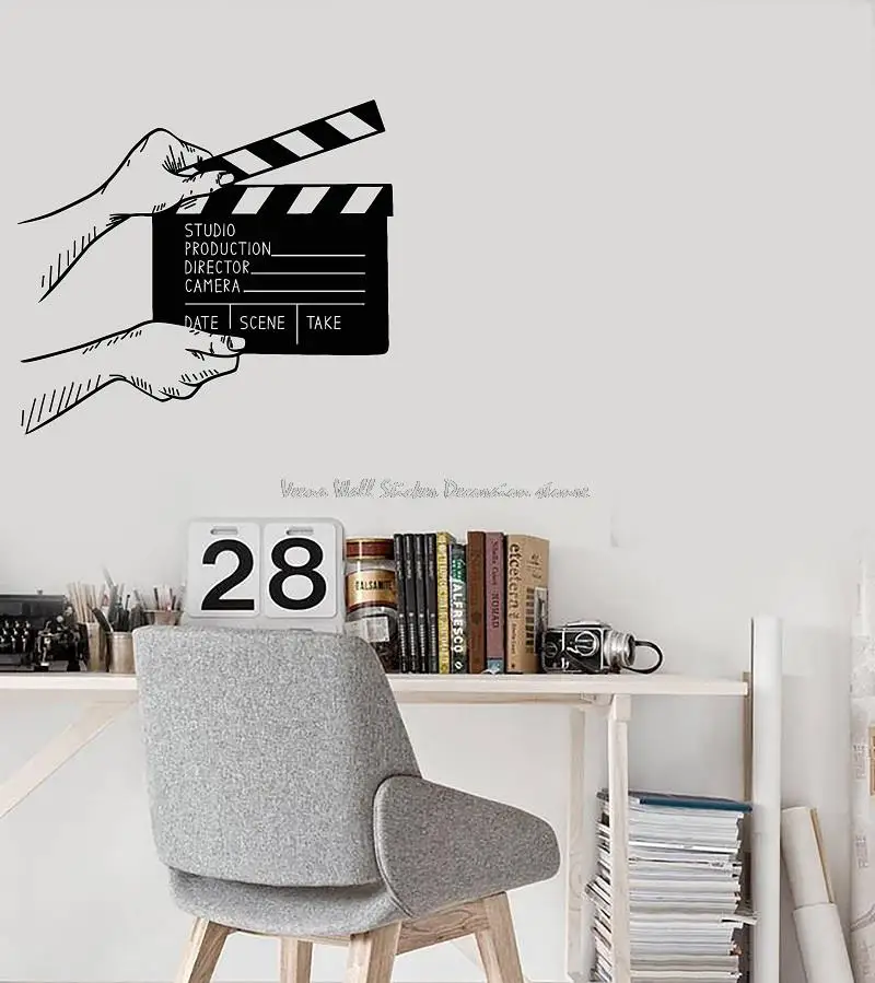 Cinema clapperboard wall stickers cinema lounge projection hall home living room bedroom decoration vinyl decals   XJ15