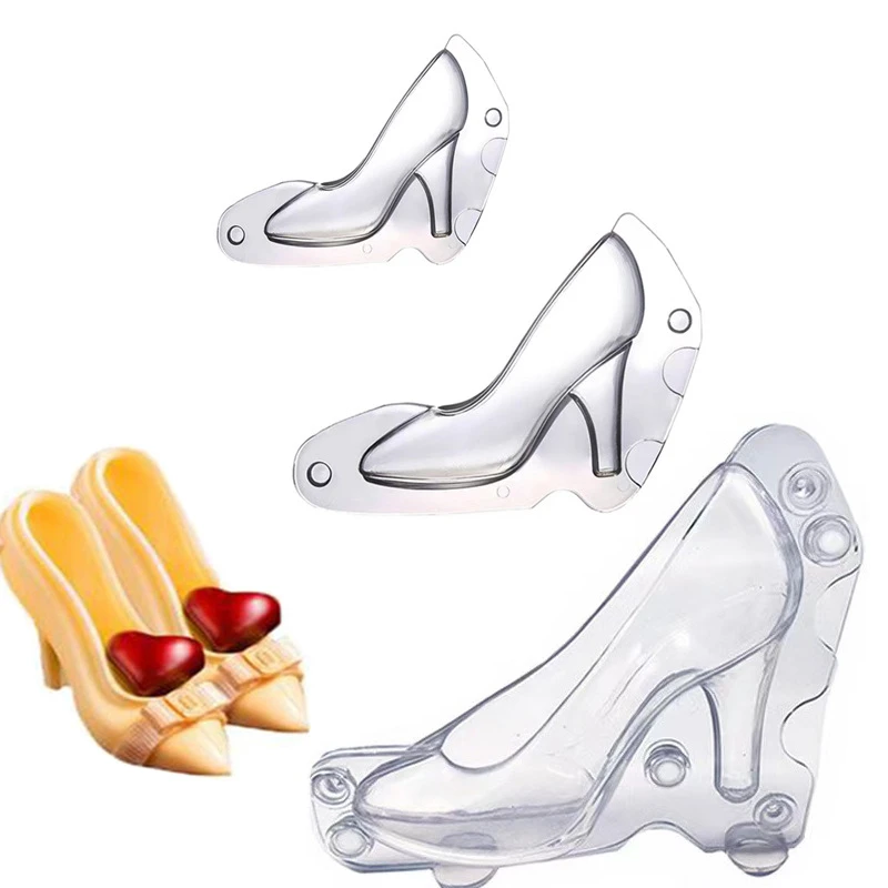 High Heels Cake Chocolate Mold Women Plastic Transparent Fondant Shoe Mould DIY Manual Baking Decorating Tools Dropshipping