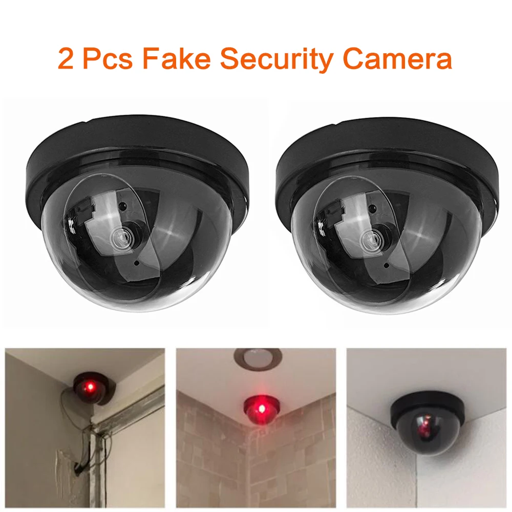 Dummy  Camera 2pcs Wireless Simulated Video Surveillance indoor/outdoor With Flashing Red Led Light CCTV Home Security Surveilla