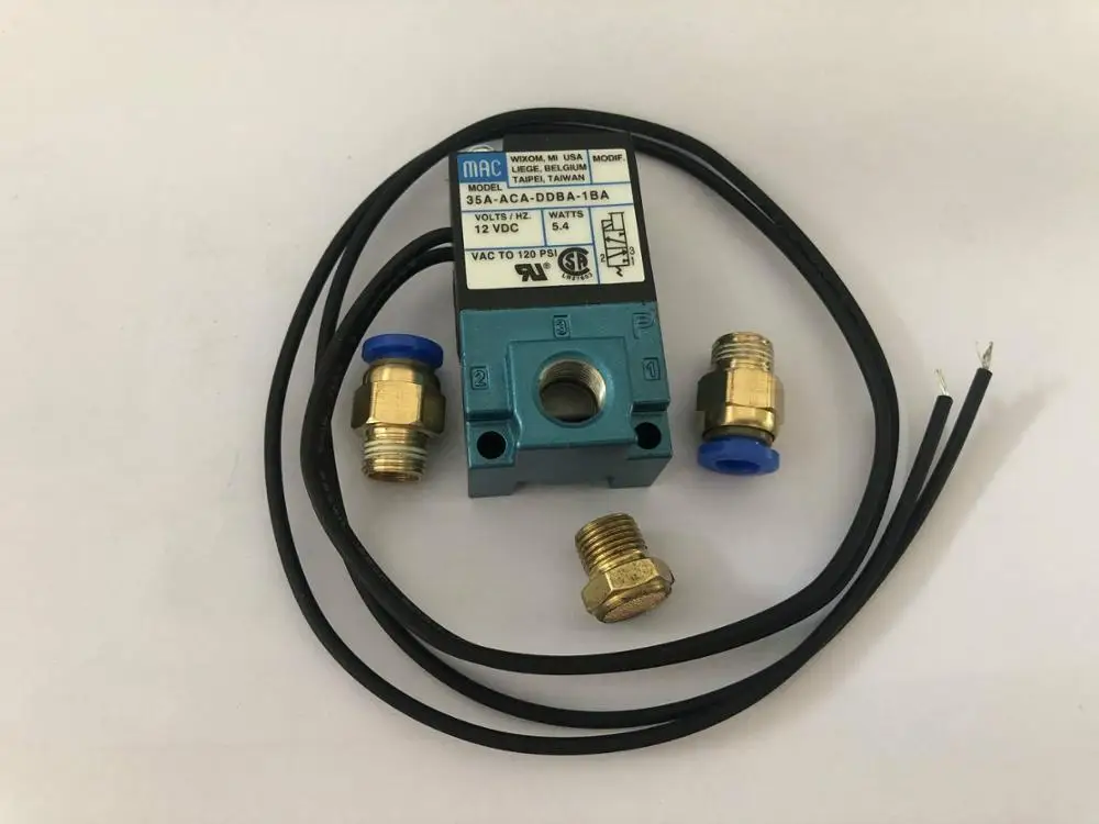 MAC 3 Porta Boost Elettronico Valvola di Controllo a Solenoide DC12V 35A-ACA-DDBA-1BA Con 6 MILLIMETRI Tubo Raccordi In Ottone Silenziatore