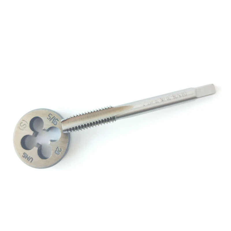2 Buah 5/16-20 Set Tap dan Die UNS British AS Buatan Tangan Kanan Alat Taper Threading untuk Mesin Cetakan