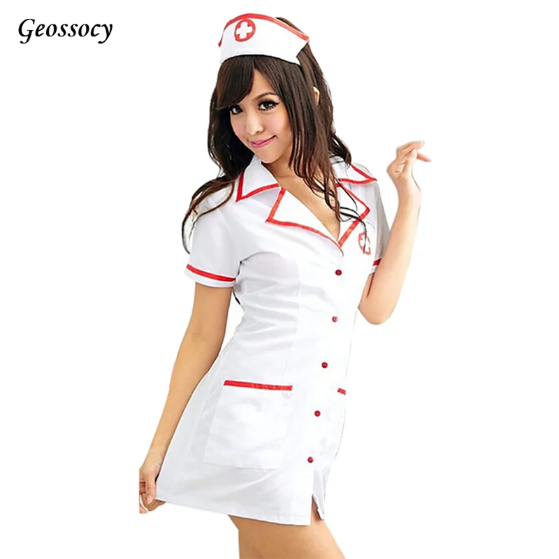 Sexy Nurse Costume Set Fantasias Hot Lingerie 2024 Sex  Erotic Cosplay for Women Costume Nurse Uniform Tempt V-Neck Mini Dress