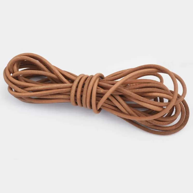 2Meters Natural Color 4mm 5mm Leather Cord Round Genuine Leather String Rope For Bracelet Necklace Jewelry Findings Making