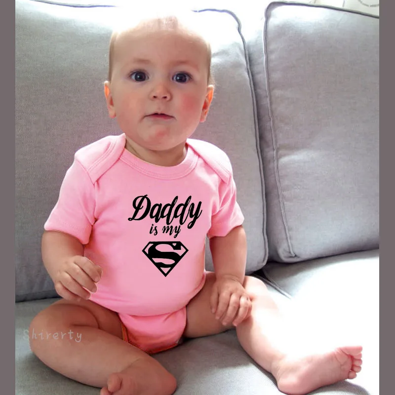 Baby Rompers Newborn Baby Boys Girls Clothes Daddy Is My Hero Funny Print Infant Baby Jumpsuit Cute Casual Baby Sleepwear 0-18M