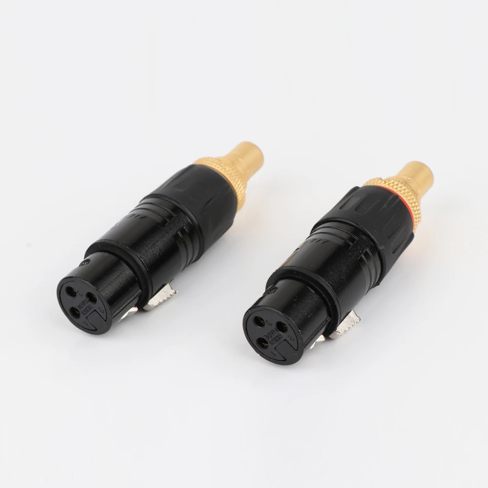 2PC NEUTRIK XLR męski na RCA żeński Adapter gniazda pozłacane wtyczka RCA XLR na RCA żeński Adapter gniazda złoty kabel zbalansowany wtyczka