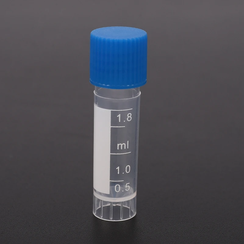 50Pcs 1.8Ml Plastic Graduated 0.063Oz Cryovial Test Tube Sample Pipe With Seal Cap