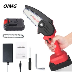 OIMG 24V Pruning Cordless Chain Saw  Mini Chain Saw  For Wood Cutting Woodworking Garden Logging  Power Tool Chain Saw Gasoline