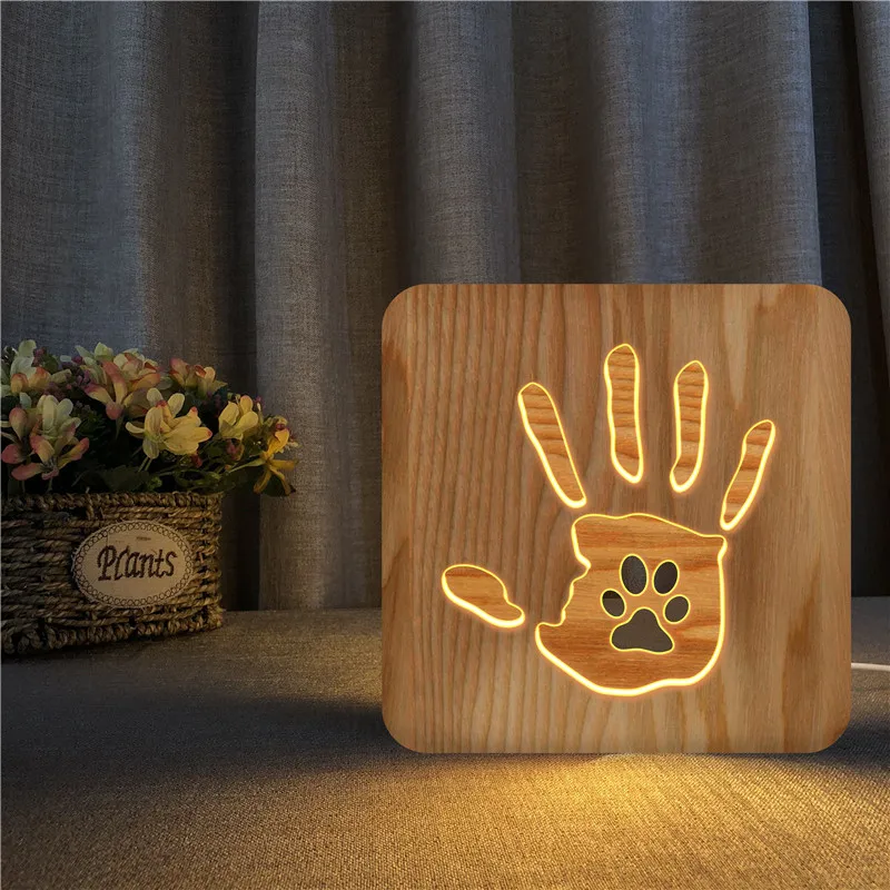 All Sign Figure Style Luminaria Fashion Lamp Creative LED Wood Night Light For Coffee Shop Restaurant Dining Room Decoration