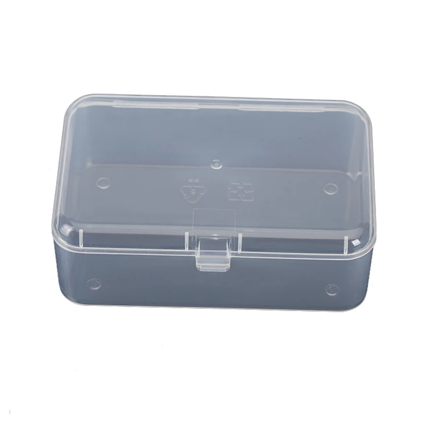 Rectangular Empty Mini Box Clear Plastic Organizer Storage Box Containers with Hinged Lid for Beads, Fishing Tools 9x6x3.2cm