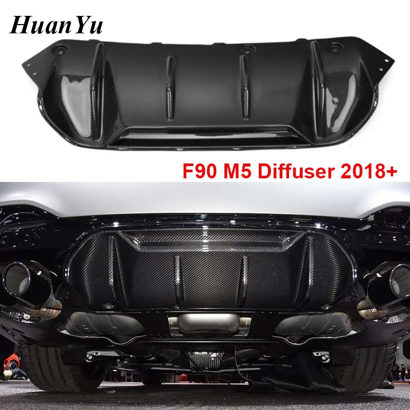 

F90 M5 Rear Bumper Diffuser for BMW M5 F90 UV-Cut Real Carbon Fiber Rear Lips 2018 2019 2020+