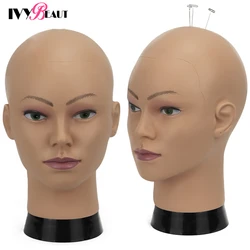 Female Big Size Bald Mannequin Training Head 22inch Without Hair Cosmetology Practice Manikin Head For Hair Styling Wigs Making