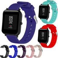 20mm Sport Silicone Bracelet Belt For Xiaomi Huami Amazfit Bip Lite/S/U Pro/GTS 2 Mini/2e/GTR 42mm Smart Watch Band Accessories