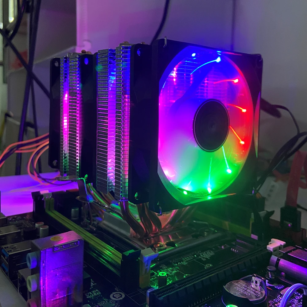 TISHRIC CPU Lüfter RGB 4Pin PWM 4/6 Wärme Rohre CPU Kühler kühler PC Fan Intel LGA 2011 1200 1150 1151 1155 X79X99 AM3 AM4