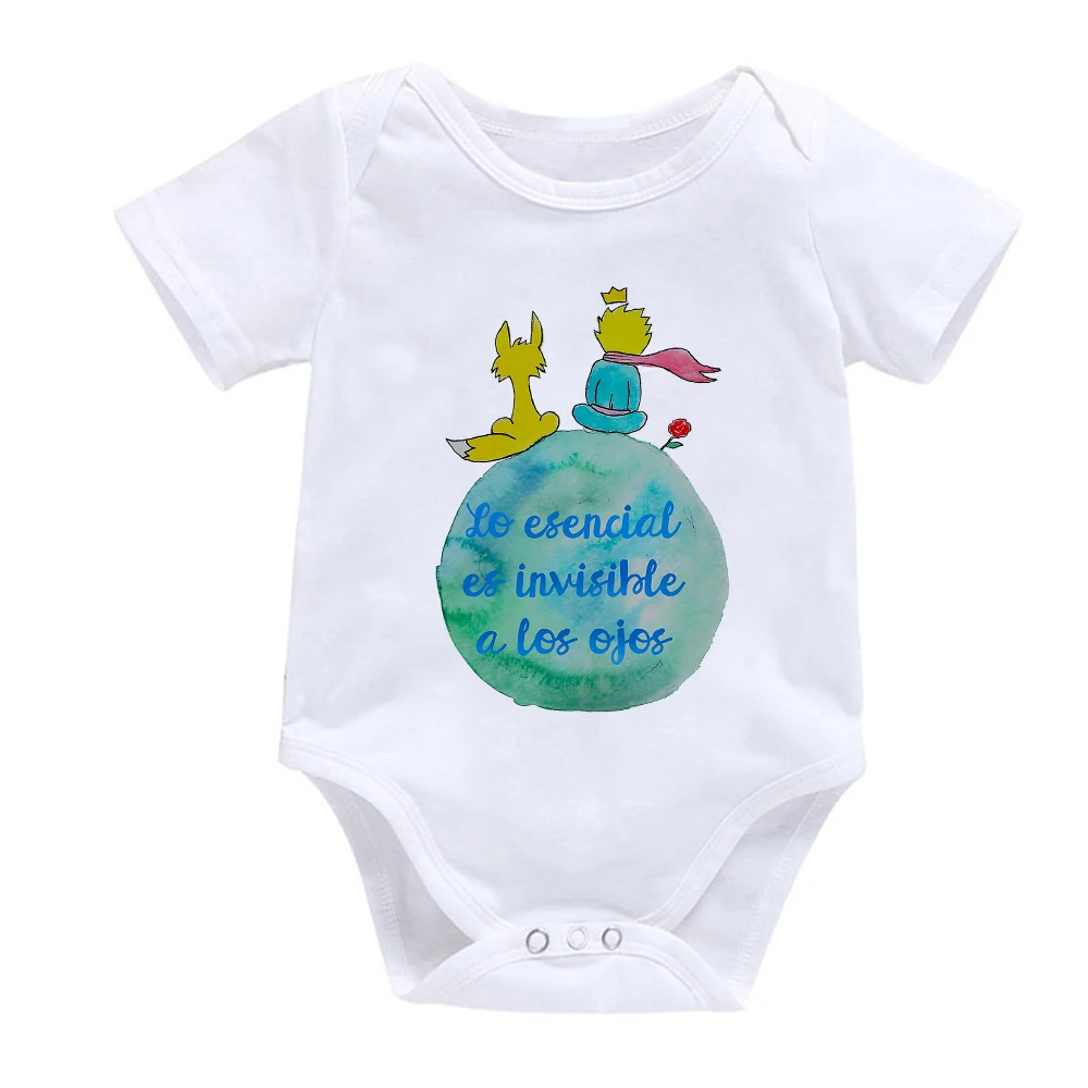 Little Prince Newborn Boy Bodysuits French Fashion Trend Infant Onesies White O-neck Comfy Casual Toddler Jumpsuits Clothes