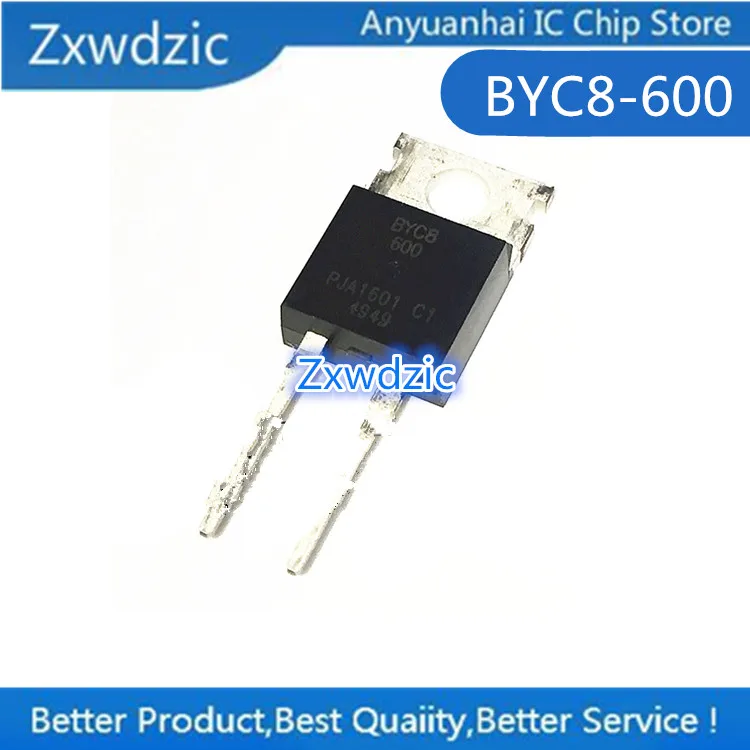 100% New Imported Original  BYC8 BYC8-600 TO-220  BYC8X BYC8X-600 BYC8X-600P TO-220F rectifier diode 8A 600V