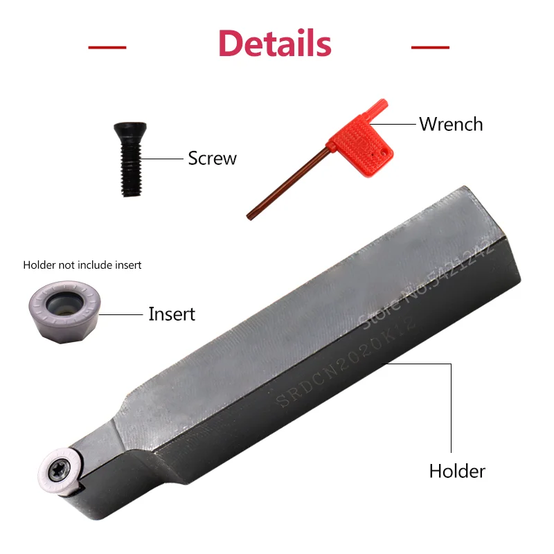 1PC SRDCN1212H06 SRDCN1616H06 SRDCN1616H08 SRDCN2020K08 SRDCN2525M12 CNC Lathe cutter Tools SRDCN External turning tool holder