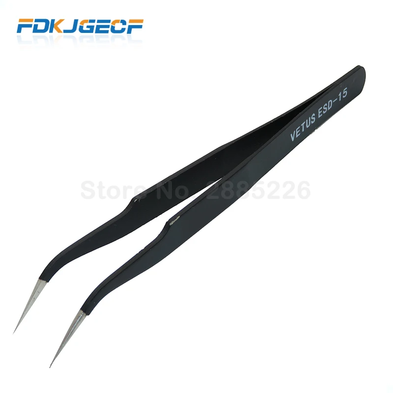 Precision Stainless Steel Tweezers Set 6pcs ESD Anti-static Tweezer for Electronics Phone Repairing Tools