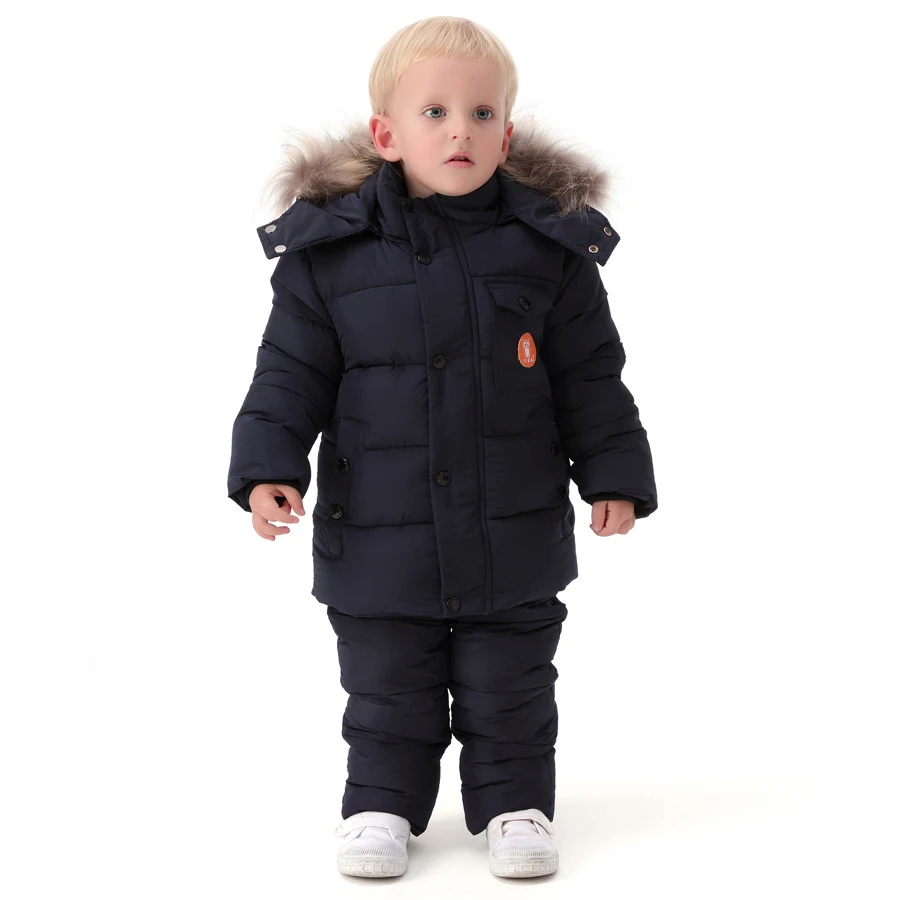 IYEAL Russia Winter Children Clothing Set for Infant Boys Down Cotton Coat +Jumpsuit Windproof Ski Suit Kids Baby Clothes