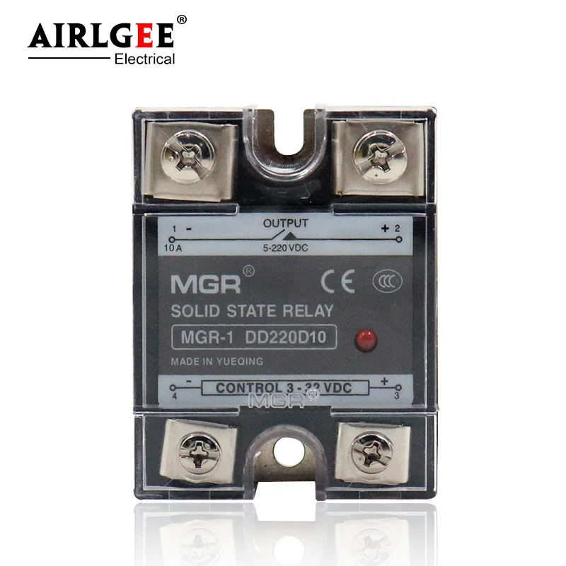 MGR-1 DD220D10/SSR-10DD 10A Single Phase Solid State Relay  3~32VDC 5~220VDC DC-DC