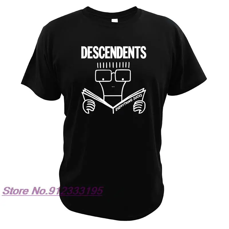 EU Size 100% Cotton T Shirt Descendents Milo Men's Everything Sucks Punk Rock Band Cartoon Tshirts Breathable Fitness Homme Tops