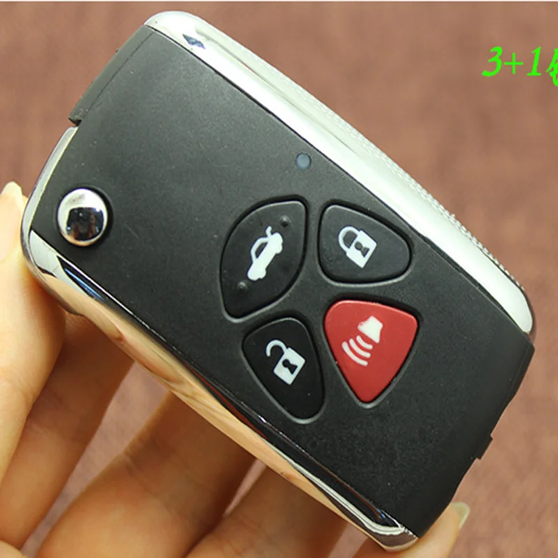 

5 шт., 2/3/4 кнопки, модифицированный складной пульт дистанционного ключа, замена для Toyota Camry RAV4 Corolla PRADO YARIS, заготовки для автомобильных ключей