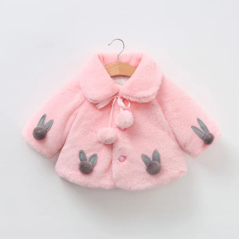 Winter Jackets For Baby Girl Clothes Cute Christmas Princess Cloak Outerwear Autumn Warm Faux Fur Girls Coat Plush Infant Jacket