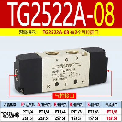 STNC Pneumatic solenoid valve TG2522A-08 Two position five way Air control valve 1/4