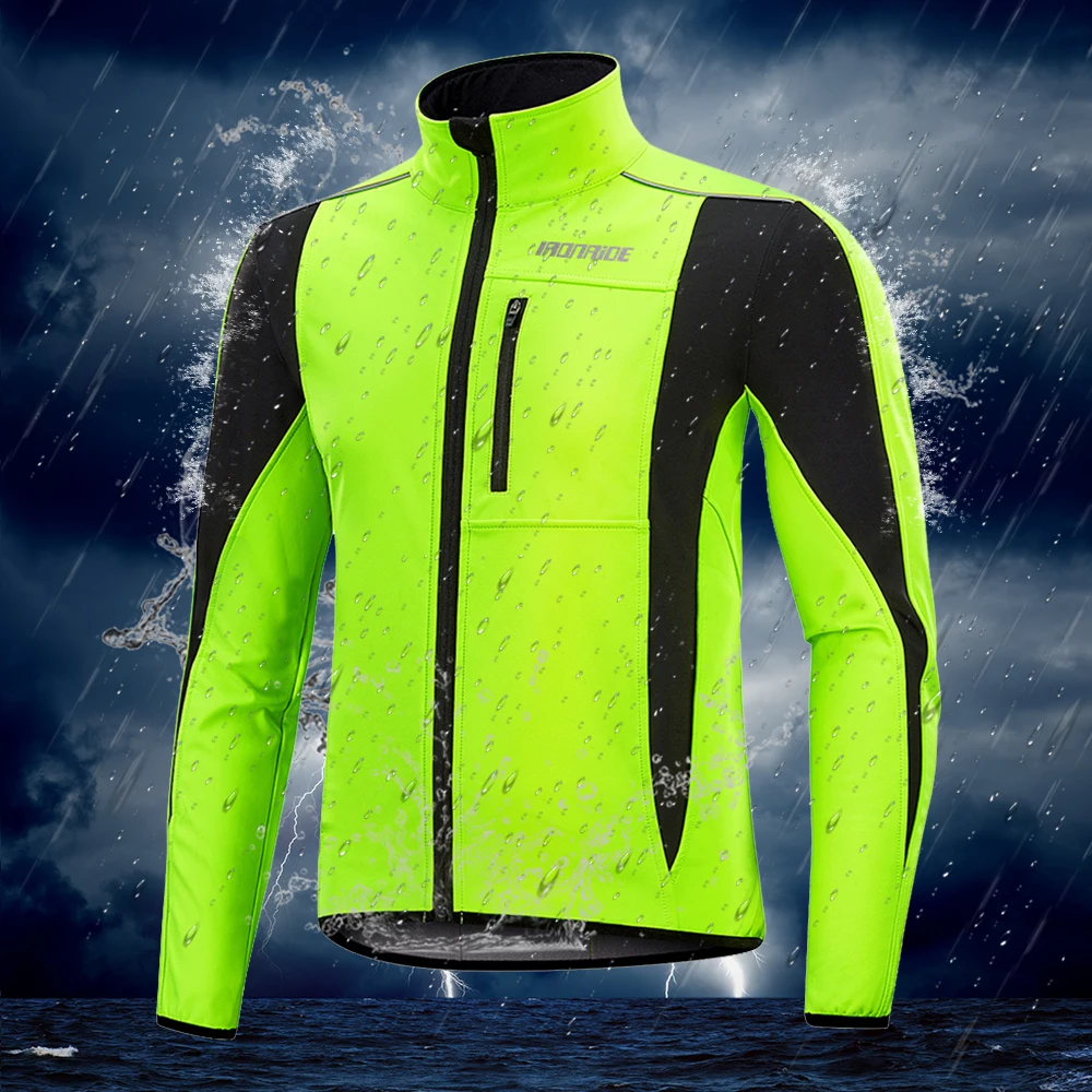 New Arrival! Ironride Winter Cycling Jacket For Men Women Fleece Thermal Reflective MTB Coat Bike Windproof Jacket Windbreaker