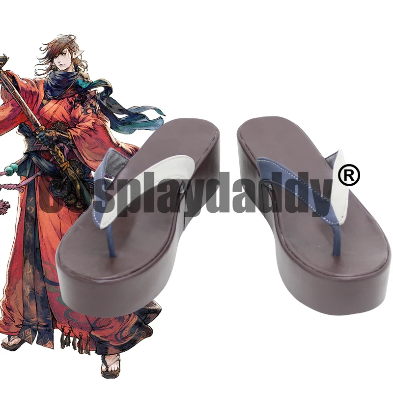 Final Fantasy XIV: Stormblood FFXIV Samurai Cosplay Platform Flip Flops Shoes X002