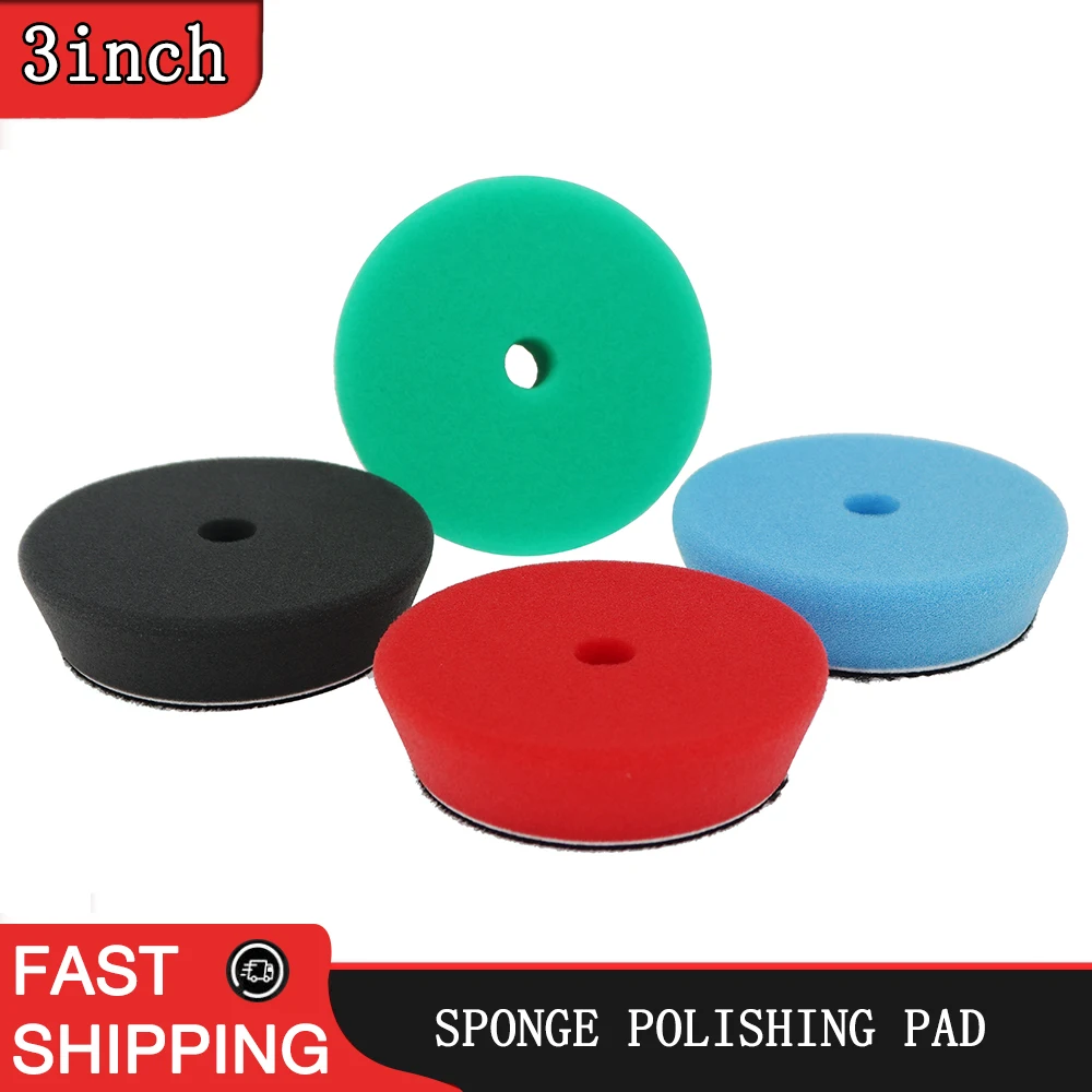 4 polishing pads, 3 inch sponge disk, suitable for DA/RO/GA automobile rough/medium/fine polishing and waxing disk