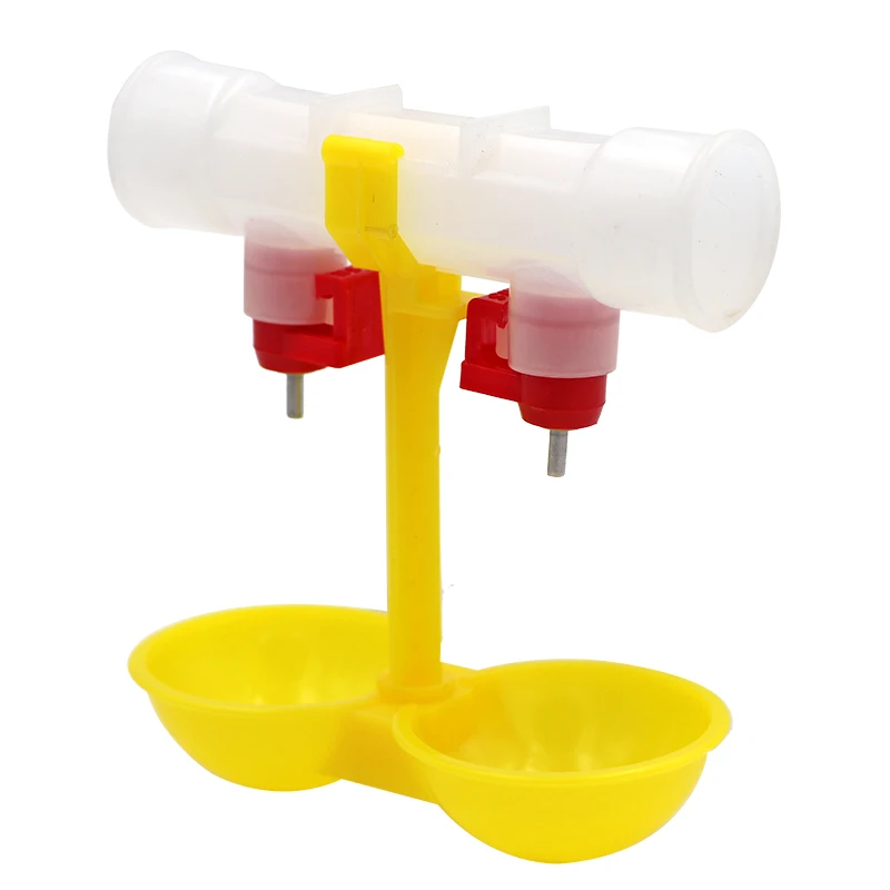 5/10/20Pcs Chicken Water Double Nipple Drinker Hanging Cups Ball Nipple Drinkers Plastic Chicken Equipments Bird Quail Feeders