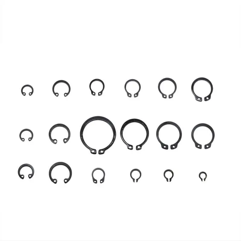 Set di anelli elastici da 70 pezzi Set di anelli di fissaggio a scatto con clip di tipo E di fissaggio esterno Set di fori Rondella del collare dell'albero