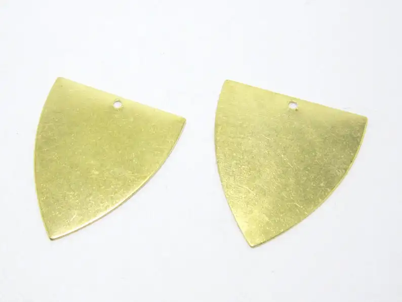 20pcs Brass Charms For Jewelry Making, Shield Earring Charms, Triangle Earring Findings, 28x25mm -R805