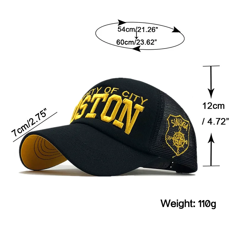 3D Embroidery Cotton Letter Men\'s Mesh Baseball Cap Women\'s Summer fishing Cap Gorra Hombre Snapback Caps Bone Dad Hat 56-60CM