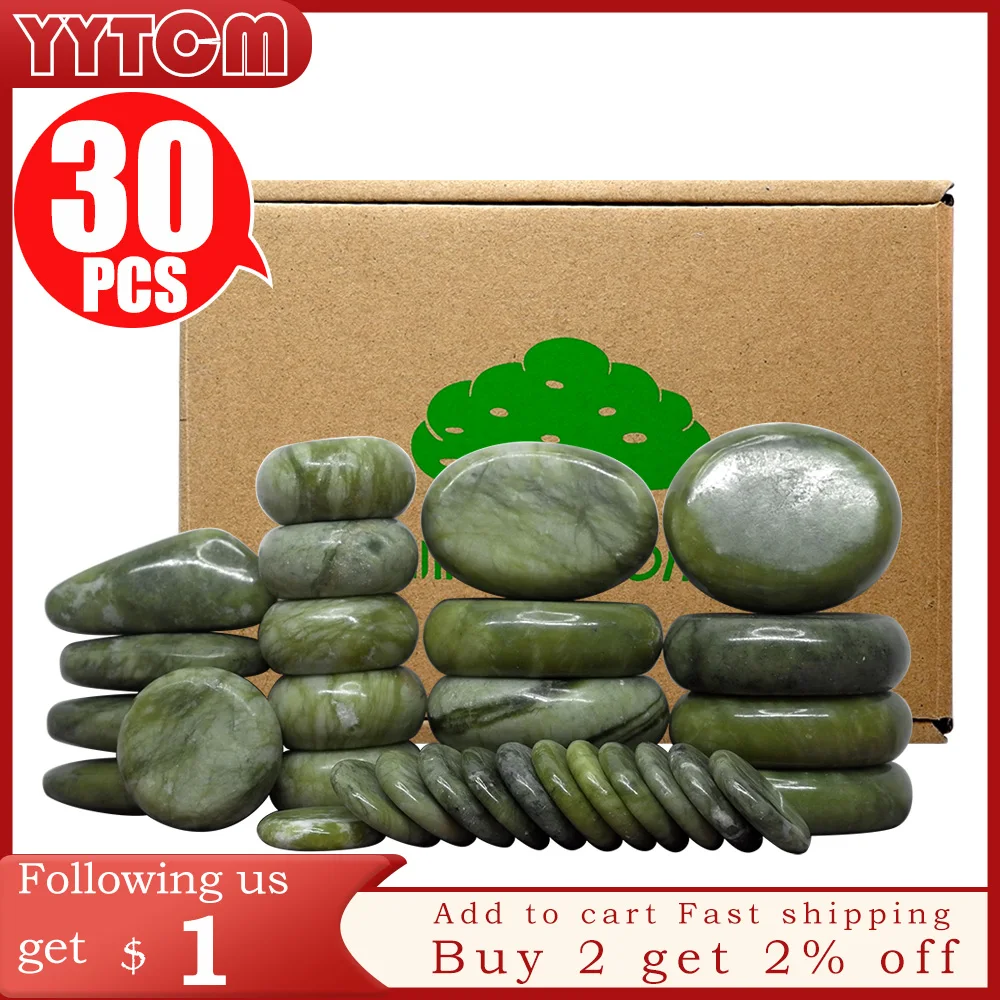 Tontin Jade glaze hot stone massage Set massager back massageador Health Care stones for massage spine basalt lava stone spa