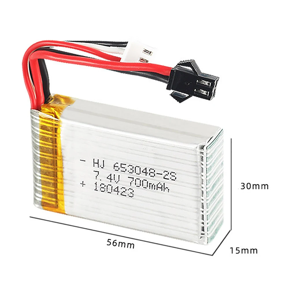 2s 7.4V 700mAh 653048 Rechargeable Lipo Battery For FT007 Remote Control Boat Speedboat FX059 F1 Syma Remote Control Aircraft