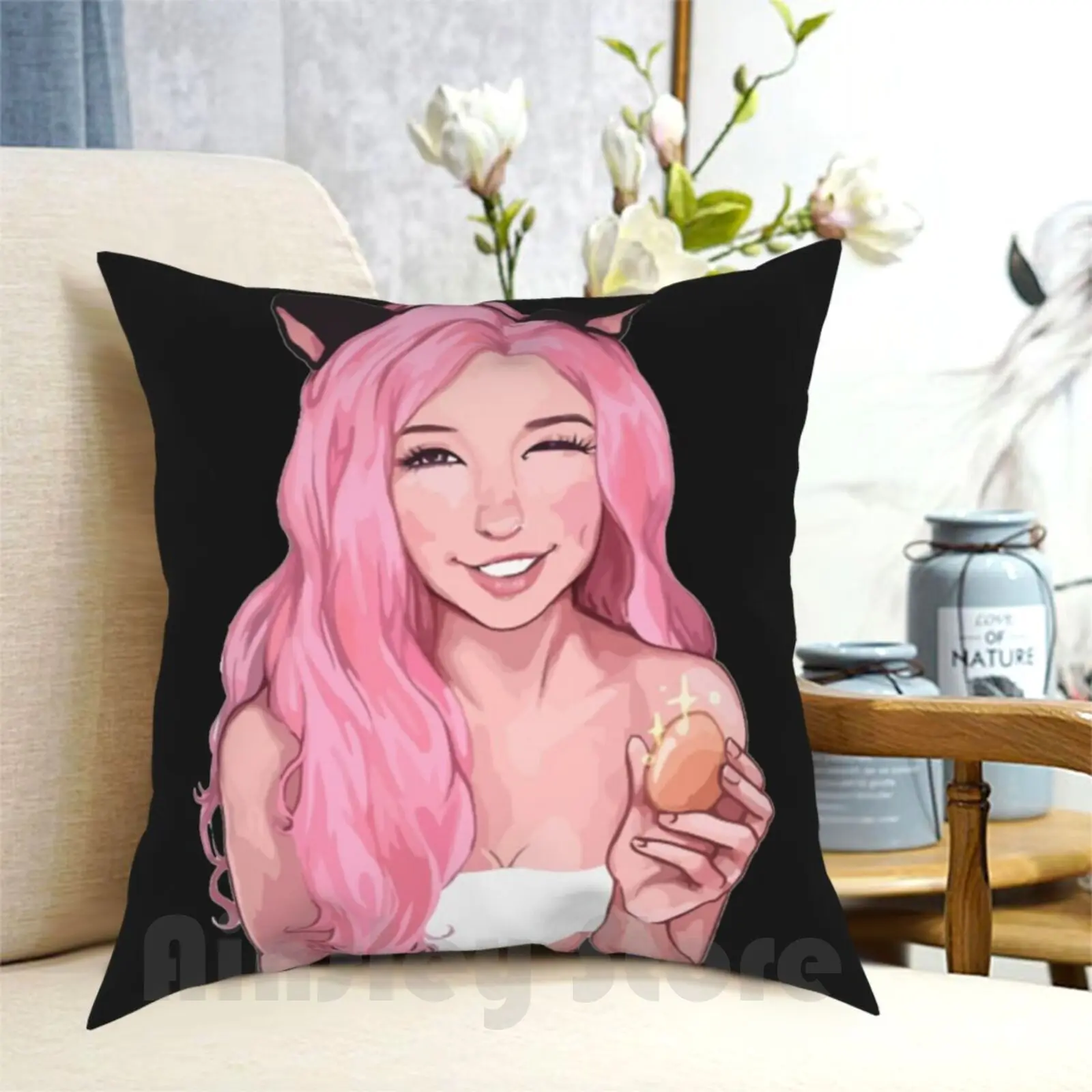 Belle Delphine Art Pillow Case Printed Home Soft DIY Pillow cover Belle Delphine Anime Gamer Girl Bath Water Tumblr Gamer