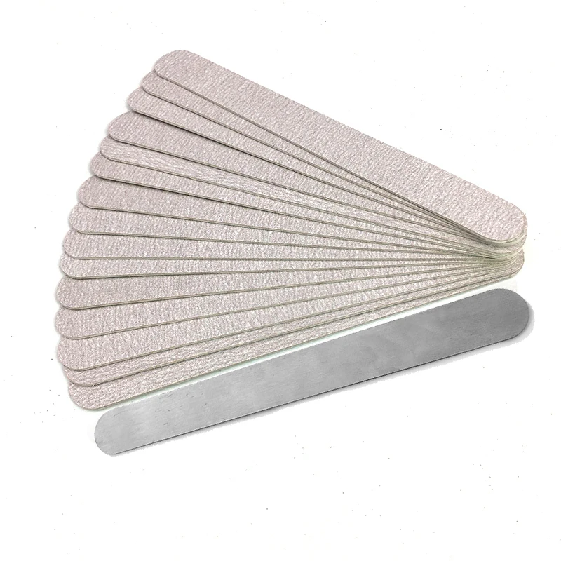 100/50Pcs 100/180/240 wymienny gąbka EVA pilniczki do szlifowania wymiana papier ścierny pilnik do paznokci bufor uchwyt ze stali Metal polerka pilniki — zdjęcie 5